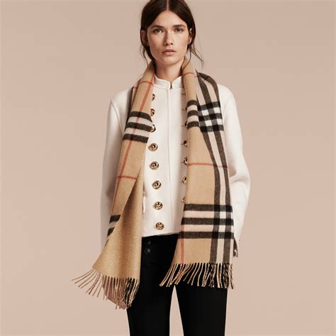 stone or camel burberry scarf|burberry check cashmere scarf.